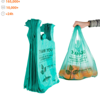 Sacs de courses en plastique jetables personnalisés en HDPE LDPE, sacs de transport en plastique avec logo imprimé « Merci » pour les magasins de détail