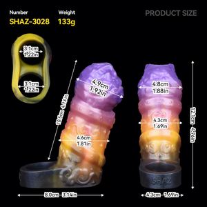 Penis Sleeve Fantasy Female Vaginal Contours Cock Sleeve Soft Platinum Silicone Penis Extension Sleeve Sex Toys for Man - Product Image 2