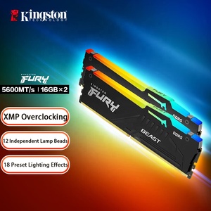 For Kingston FURY Beast 32GB (16GB*2) Set DDR5 5600MHz for Desktop Memory Module RGB Light Strip Hacker God Strip Black <b>RAM</b> for - Product Image 2