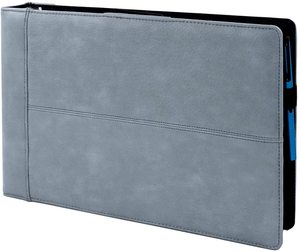 Binder Gray 7 Ring Checkbook Combination With Zipper Pocket 7 Ring Checkbook Binder