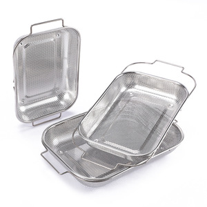 Stainless Steel Rectangular <b>Draining</b> <b>Rack</b> With Handle Stretchable For Sink Fruit Vegetable Washing 31X12.5X5cm 30X22X5.5cm - Product Image 4