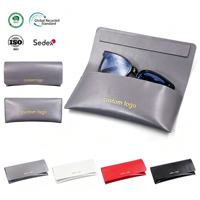 Étui de luxe personnalisé pour lunettes de soleil Bestpackaging, étui souple en cuir PU avec aimant, noir et blanc, pour lunettes optiques
