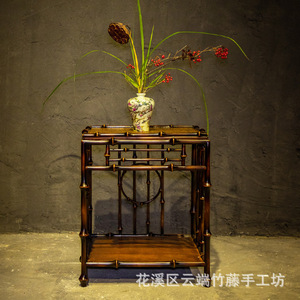 Handmade <b>Bamboo</b> Chinese Retro Tea <b>Table</b> Antique Style Small Tea <b>Table</b> For Home Zen Tea Set Furniture Brewing Tea Around Stove - Product Image 3