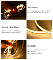Bande LED COB avec garantie de 5 ans, qualité industrielle supérieure, 240 LED, 3000K, ruban de 5 m pour applications décoratives et d'éclairage linéaire en intérieur