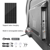 Televisor LED Portátil de 32/40 Pulgadas con Batería Integrada de 12V CC, para Exteriores, Camping, Caravana, Viajes, Full HD, Impermeable, Fuera de la Red