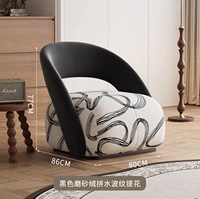 Fauteuil individuel de style nordique pour appartement, salon, fauteuil modulaire au design unique en tissu, dossier robuste, mobilier
