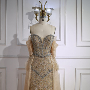 Serena Hill LA72879 abiti da sera a sirena con perline Nude con spalline overgonna abiti da festa formali 2025 da donna - Product Image 5