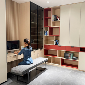 定制书房家具套装 书柜与书桌组合 最新书房家具套装 - Product Image 6