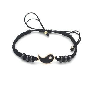 Finestyle Pulsera, соответствующий Yin Yang, регулируемый шнур, ювелирные изделия, подарочные браслеты в стиле бохо - Product Image 2