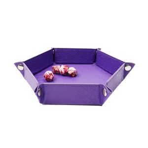 Plateau à dés hexagonal en cuir de luxe à motif crocodile, boîte de rangement pour dés de jeu de société, durable et élégant - Product Image 3