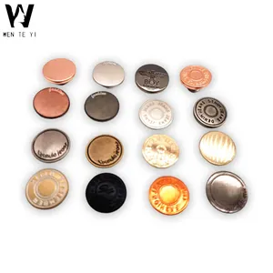 Wholesale Remove Metal Alloy Head Customized Logo Sustainable Magnetic Brass Shank Button Jeans Pant Denim Buttons And Rivets