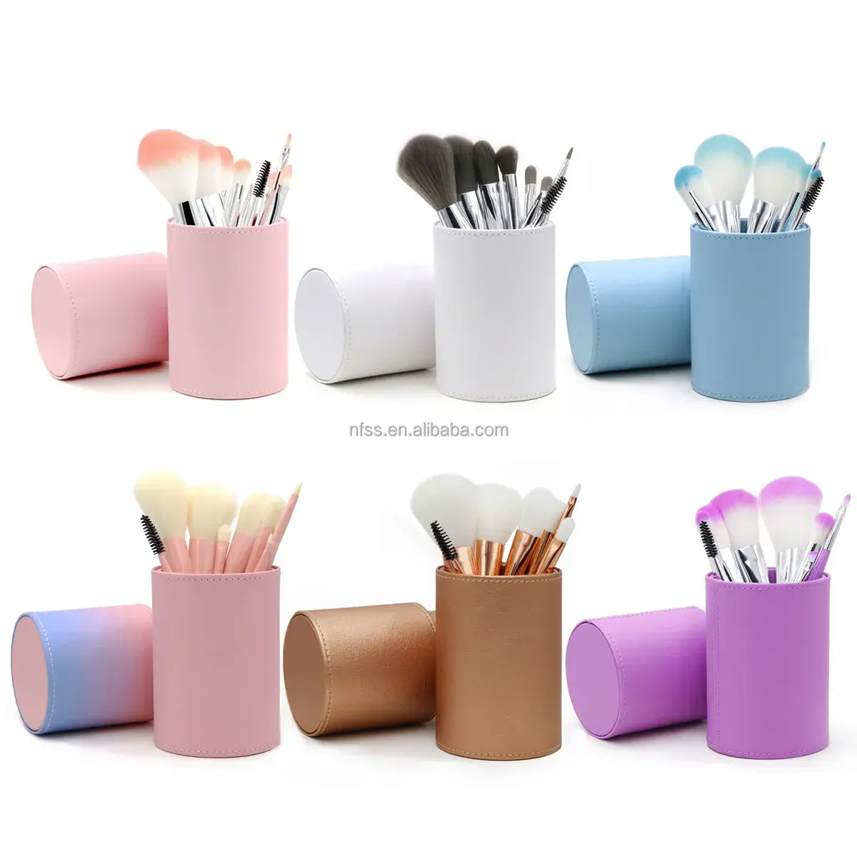 Custom Male Up Brushes Sets Or Standard Good Price Pink Makeup Brush Set With Gift Holder Leather Packaging Case Bag