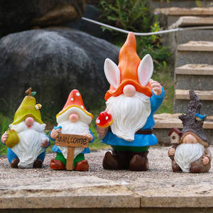 Adornos de Jardín Creativos con Diseño de Enanos de Dibujos Animados, Escultura de Resina de Duende de Bienvenida para Decoración de Interiores y Exteriores de Villas y Jardines - Product Image 3
