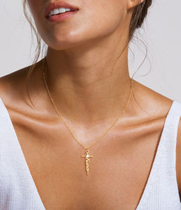 สร้อยคอจี้ตัวอักษร <span class=keywords><strong>nana</strong></span> สำหรับผู้หญิงประดับเพทายชุบทอง14K สำหรับศาสนา - Product Image 2