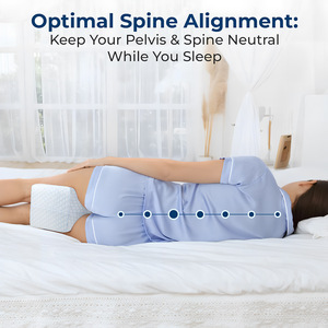 U Shape Memory Foam Leg Pillow For Side Sleepers Pregnancy Support White Geometric Pattern 24x20x15cm - Product Image 4