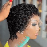 Letsfly Promotion 17$ Perruques Courtes Lace Front 13x4 100% Cheveux Humains Brésiliens Vente en Gros pour Femmes Noires Disponible 110g