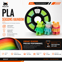 Bahan cetak dekorasi rumah untuk desain wadah melengkung menggunakan filamen printer 3D warna biru ungu merah muda PLA dari Rainbow Maker Studio