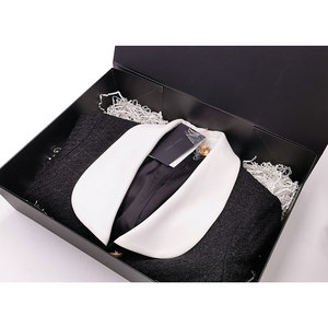 Custom Luxury Cardboard Paper Garment Clothing Apparel <b>Gift</b> Black Magnetic Packaging <b>Box</b> for Dress - Product Image 3