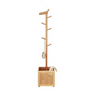 Appendiabiti Moderno in Legno con Portaombrelli, da Terra, per Ingresso, Camera da Letto, Soggiorno, Bagno - Disponibile negli USA (GYJ052) - Product Image 3