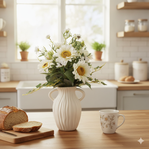 Bouquet de fleurs artificielles blanches, tournesols et marguerites mélangées, bouquet de fleurs artificielles au toucher réel pour centre de table de mariage, décoration de la maison - Product Image 3