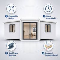 Maisonnette préfabriquée de luxe moderne extensible 20ft 30ft, Villa pliable extensible pour jardin, cabane d'invités pour séjour de vacances