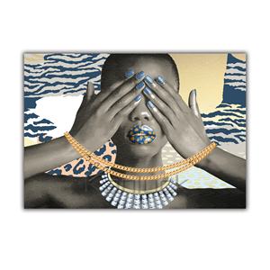 Cuadro en Lienzo de Moda <span class=keywords><strong>con</strong></span> Diseño de Mujer Africana Moderna, Arte de Pared <span class=keywords><strong>con</strong></span> la Frase 'Cierra <span class=keywords><strong>los</strong></span> <span class=keywords><strong>Ojos</strong></span>' - Product Image 6