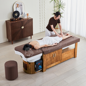 Camilla de Masaje Tailandés con Lavabo de Cerámica para Lavado de Cabello y Pedicura, Cama de Spa con Reposacabezas de Madera y Gabinete de Almacenamiento, Cama Japonesa para Champú de Pies - Product Image 4