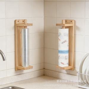 <b>Kitchen</b> <b>paper</b> towel holder, solid wood, simple <b>paper</b> towel holder, <b>paper</b> holder, cling film hanger, <b>paper</b> support, tableware - Product Image 2