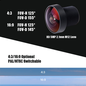 Caméra Foxeer Razer Mini Objectif 2.1mm 1200TVL 4:3 PAL/NTSC Fibre de Carbone Tension d'Entrée 4.5V-25V pour Accessoires de Drone de Course - Product Image 5