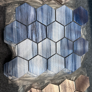 Venta caliente DIY Impreso Aluminio Metal Mosaico Superficie cepillada Parque cultural Arte Decoración de la pared Almenado Patrón de pared Azulejos - Product Image 3