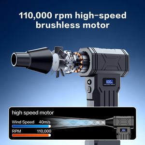 Ventilador Turbo Recargable Sin Escobillas, 3 Velocidades, Viento Fuerte, Inalámbrico, Multifuncional, Herramienta <span class=keywords><strong>de</strong></span> <span class=keywords><strong>Limpieza</strong></span> e Inflado para Auto, Exteriores e Interiores, Rápido - Product Image 2