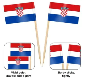 Nx Bamboo Toothpick Flag Custom Country Flags Croatia Decoration Flag High Quality Cupcake Toppers for Party