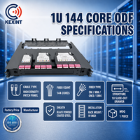 Kexint 1U High Density 144 Core MTP MPO to LC Fiber Optic Patch Panel, Slide-Out Type Rack Mount ODF for Data Center Cabling