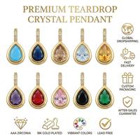 Collar con Colgante de Cristal Chapado en Oro Personalizado SongYi para Mujer, Dijes de Piedras Preciosas Coloridas, Joyería de Circonia AAA, Proveedor Mayorista