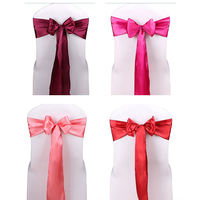 Vente en gros de ceintures de banquet pour des événements de mariage bordeaux housse de chaise nœud extensible ceintures de chaise en or rose rouge