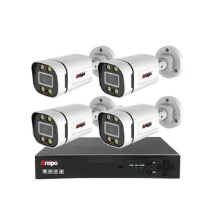Anspo vollfarbiges IR-poe-system IP kugel cctv 4-kanal 4 mp sicherheitsüberwachung nvr poe-kits kamera