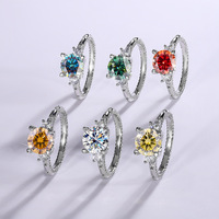 Bagues en moissanite 2 carats pour femmes, couleur D, clarté VVS1, bagues en diamant, argent S925, bagues en moissanite avec certificat