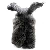 Masque en latex Evil Rabbit argenté pour Halloween, idéal pour les fêtes, le cosplay, la décoration de bar, avec illusion de tête d'animal et d'effigie de lapin mort.