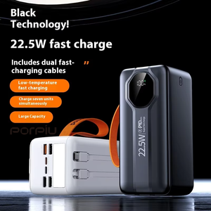 Porpiu แบตเตอรี่สำรองความจุสูง50000มิลลิแอมป์ต่อชั่วโมง, โคมไฟตั้งแคมป์กลางแจ้งสายพานตนเองกำลังไฟ22.5วัตต์ชาร์จเร็วมากแหล่งจ่ายไฟเคลื่อนที่สำหรับแอปเปิ้ล - Product Image 4