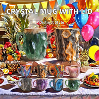 Tasses à café de luxe de haute qualité multicolores, tasse élégante et colorée imitant les cristaux minéraux pour la maison, le bureau, les fêtes, Noël