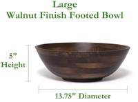 Premium grote houten schaal, sterke decoratieve walnoot houten salade schaal voor KitchenAid