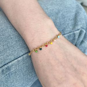 Dylam Dainty Design Jewelry 18K Gold Plated 925 Sterling Silver Colorful 5A Zirconia <b>Beads</b> <b>Bracelets</b> for Women - Product Image 2