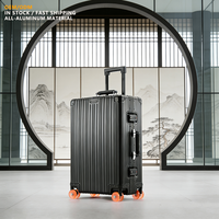 Valise de voyage en aluminium pleine longueur de 26 pouces, roues pivotantes, serrure à combinaison TSA, grande capacité, chariot silencieux, bagages