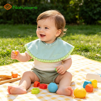 Bavoirs de luxe confortables pour bébé, brodés, à boutons-pression, très absorbants, en coton, pour la dentition et la bave