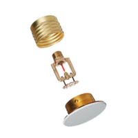 Tête de sprinkleur d'incendie à réponse rapide, suspendue, verticale, murale latérale, dissimulée, ampoule en verre, laiton chromé, acier inoxydable, protection incendie