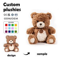 Ours en peluche marron personnalisé en gros, fabricant de jouets en peluche animaux de dessin animé, mini-ours en peluche mignon avec logo de l'entreprise