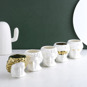 Vase en forme <span class=keywords><strong>de</strong></span> tête <span class=keywords><strong>de</strong></span> David disponible en céramique, Pot <span class=keywords><strong>de</strong></span> fleur, porte-stylo <span class=keywords><strong>de</strong></span> maquillage, Statue <span class=keywords><strong>de</strong></span> personnages Succulents, boîte <span class=keywords><strong>de</strong></span> rangement - Product Image 3