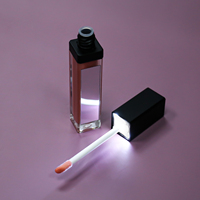 Tube Lip Gloss Pelembap Label Pribadi dengan Lampu LED & Cermin Kemasan Kustom Lip Gloss Cair dengan Pencahayaan Terintegrasi