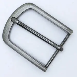 DK-ZK0345-35 Fashion dark gunmetal brushed metal zinc alloy customized men's pin belt buckle hardware hand made for formal strap