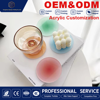 Sous-verres en acrylique personnalisés en gros, style nordique, dégradé, résistants à la chaleur, pour café, maison, boutique de cadeaux, décoration de table